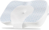 Elviros Memory Foam Ortopedisk Kudde, Nacksmärtskudde, Sömnkudde, Ergonomisk Nackkudde, Nackstödskudde, Anti Snarkningskudde för Sidosliprar, Magsömmar, Vit Naty Shop Cervikala Ortopediska Kuddar Blå 60 X 38,6 X 9,9/13,5 Cm