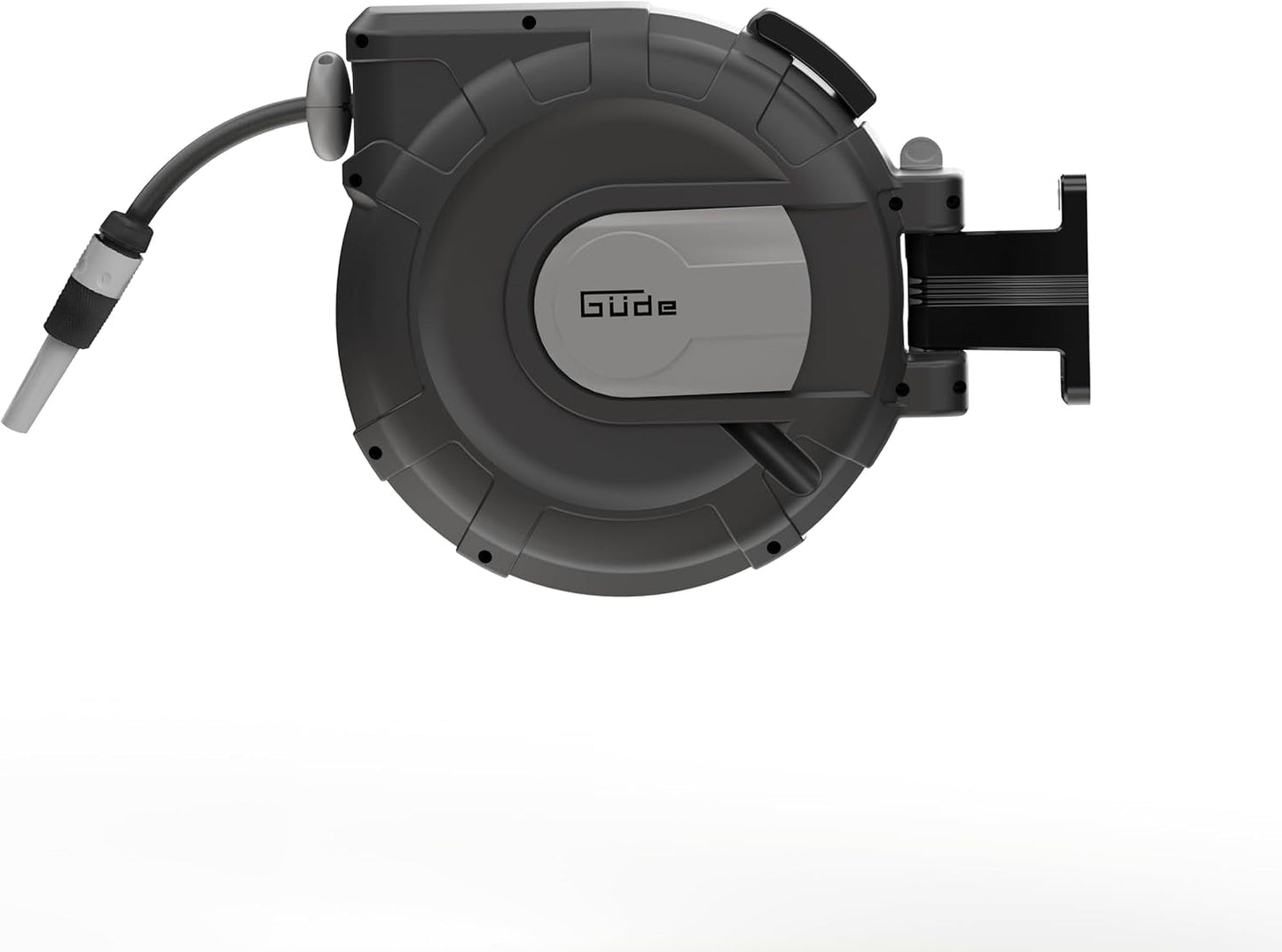 Automatisk slangupprullare Güde 20-2-2 1/2 (för väggmontage, 180° rotation, 20 m slang, vattenspray, väggfäste, automatisk indragning, indragningsstopp, transporthandtag, 2 snabbkopplingar)