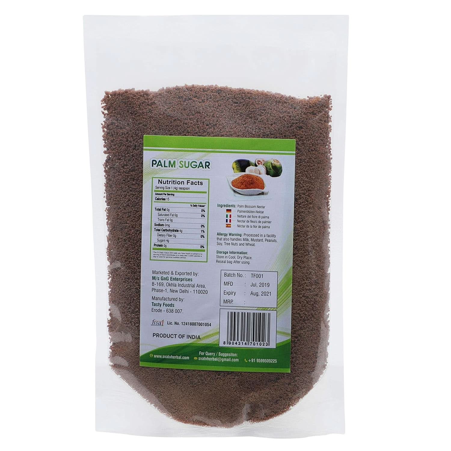 SVATV Brunt palmsockerpulver, 227 gram Sweeteners Naty Shop