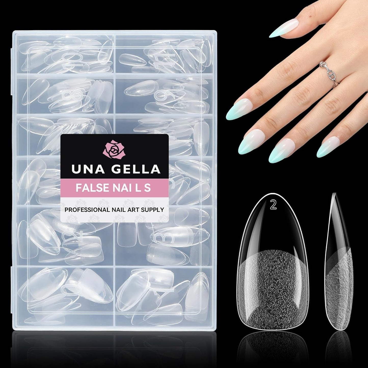 Ballerina Gel Nail Tips 216st 12 Storlekar Soft Gel Nail Tips Heltäckande Nail Extension Set Semi Matt DIY Home Art