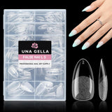 Ballerina Gel Nail Tips 216st 12 Storlekar Soft Gel Nail Tips Heltäckande Nail Extension Set Semi Matt DIY Home Art
