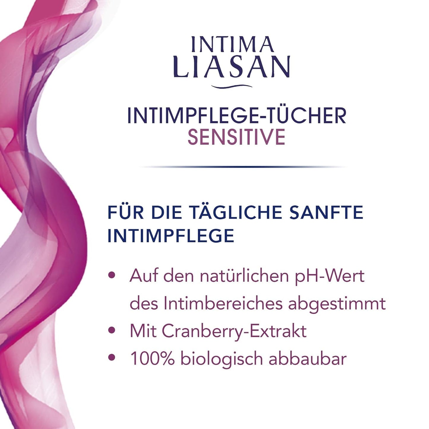Intima Liasan by Sagrotan Sensitive intimvårdsservetter, tvålfria och alkoholfria, 30 stycken (pack om 5)