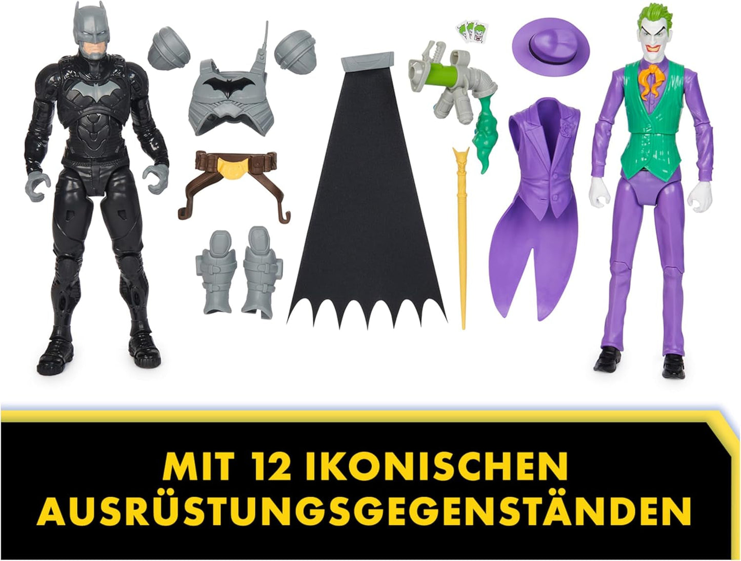 DC Batman Adventures Batman Vs the Joker Actionfigurset, 30 cm - 2 helt rörliga figurer med 12 växlar för spännande rollspel, leksak för 4+ barn Actionfigurer Naty Shop