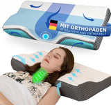 Nacksmärtskudde, ergonomisk ortopedisk nackkudde, sidobaksida buken Memory Foam kudde, antisnarkningskudde för män kvinnor (62 * 34,5 * 12/8 cm) Cervikala ortopediska kuddar Naty Shop Standardtitel