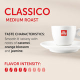 illy, Kaffee E.S.E. Pads Einzeldosis CLASSICO, 100% Arabica med Noten von Orangenblüten och Jasmin, Sanfter Gesmack och Süßer Nachgeschmack, 1 Packung mit 18 compostierbaren kapselsn