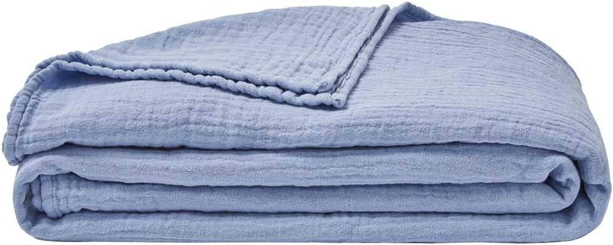 ESSIX Pläd, Enfärgad, Tillverkad av bomullsväv, Jazzig, 130 X 170 Cm Täcken och täcken Naty Shop Blue