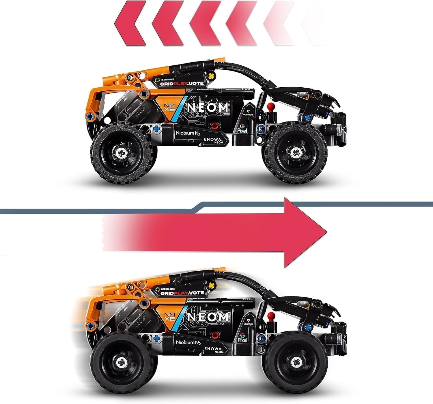 LEGO Technic NEOM Mclaren Extreme E Racing bilset, motorleksak för barn, byggbar vindbil, teknisk present för pojkar och flickor 7 år gamla 42166 Byggset Besuche den LEGO-Store