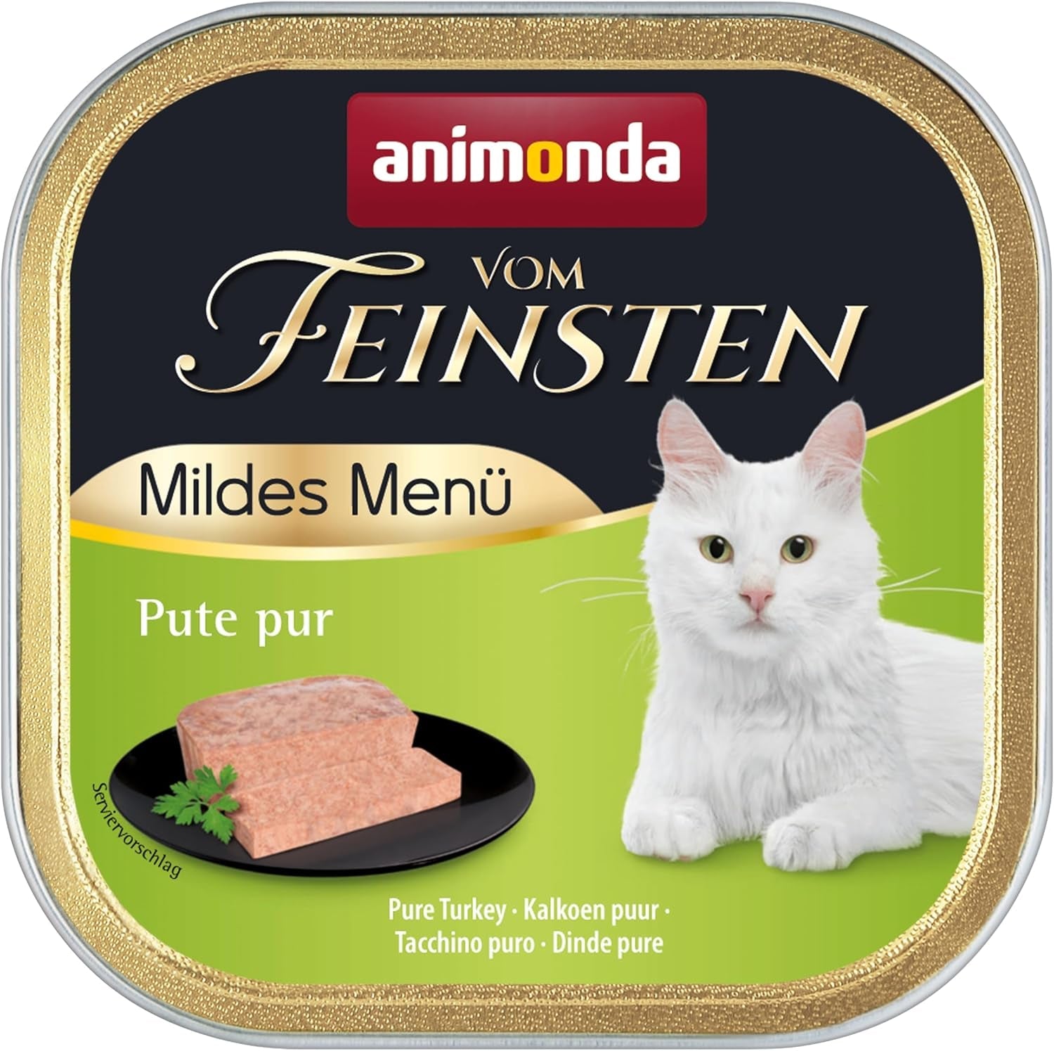 animonda vom Feinsten Mild Menu Mild Variety (32 x 100g), spannmålsfri, sockerfri våt kattmat, lättsmält mat med kalkonkött