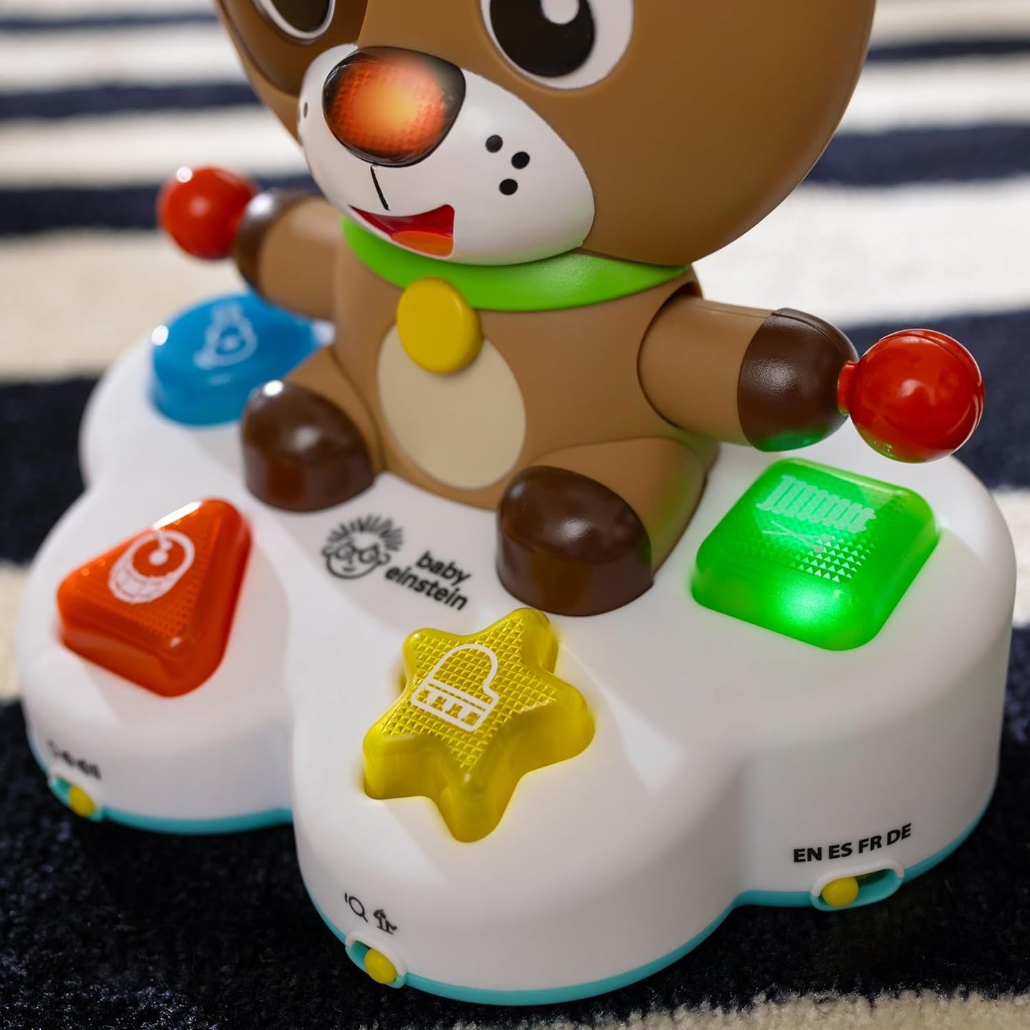 Baby Einstein, Drum & Learn Dean Musical Learning Toy - Multisensorisk babyleksak, 2 spellägen, färger, former och instrument, 50+ ljud, från 6 månader Babyleksaker Naty Shop