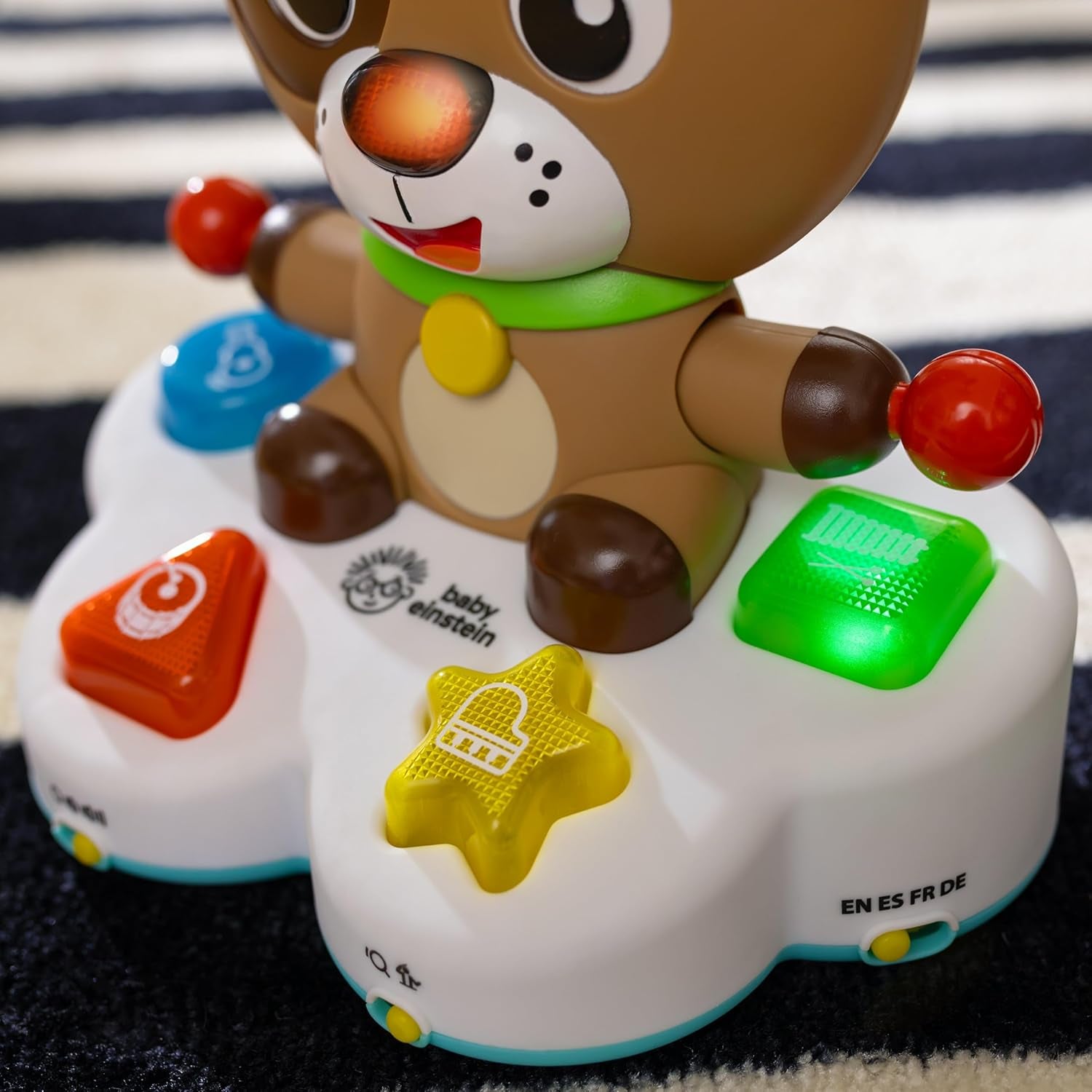 Baby Einstein, Drum & Learn Dean Musical Learning Toy - Multisensorisk babyleksak, 2 spellägen, färger, former och instrument, 50+ ljud, från 6 månader Babyleksaker Naty Shop