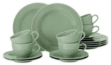 SELTMANN WEIDEN kaffeservering med 18 bitar BTR - Beat - Form: Rund med räfflad relief - modern stil - salviagrön - Färg Glaze