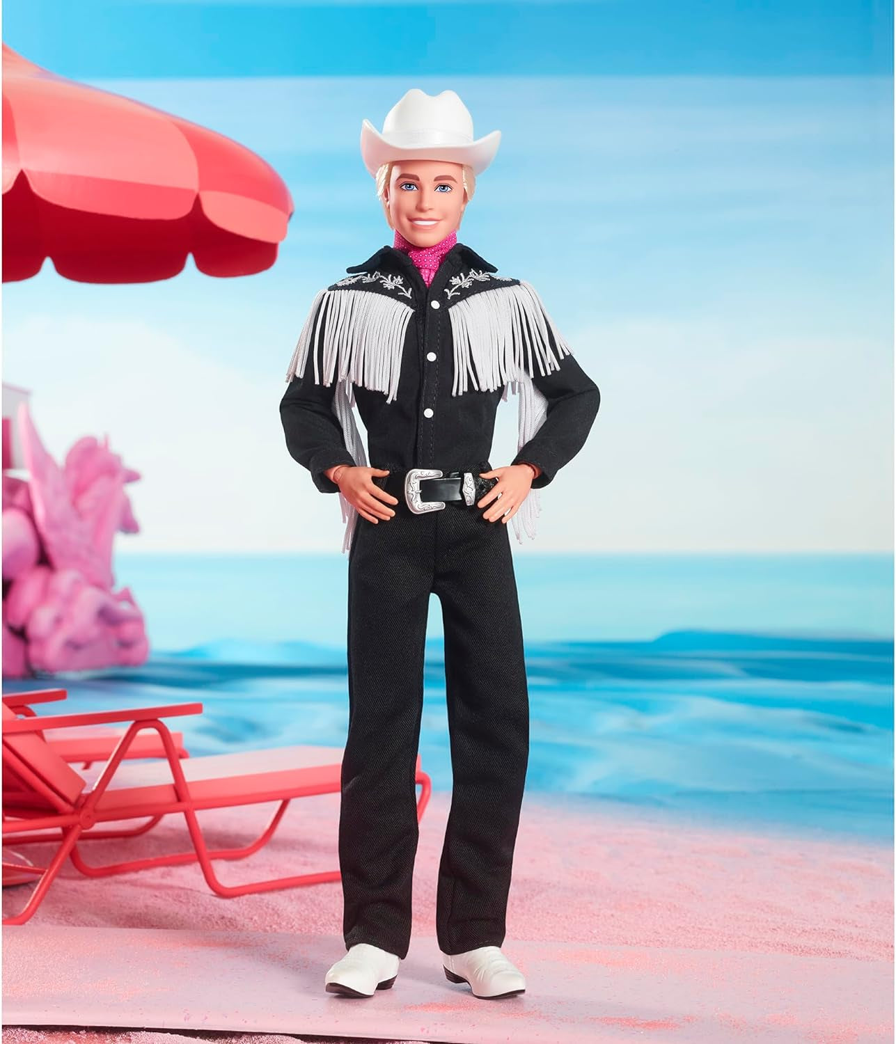 BARBIE the MOVIE Ken - Samlardocka i västerländsk outfit, vintageskjorta, cowboyhatt, vita stövlar från filmen för åldrarna 3 och uppåt, HRF30 Naty Shop Dolls