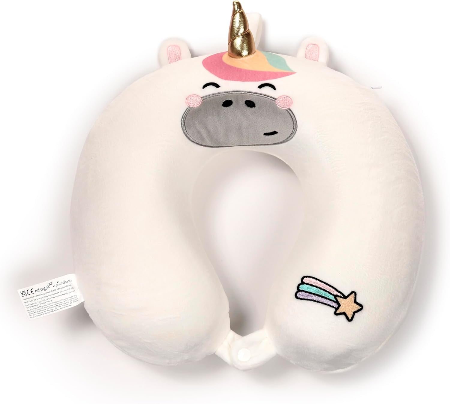 Relaxeazzz Memory Foam Puckator Travel Pillow - Astra The Unicorn Naty Shop Travel Pillows