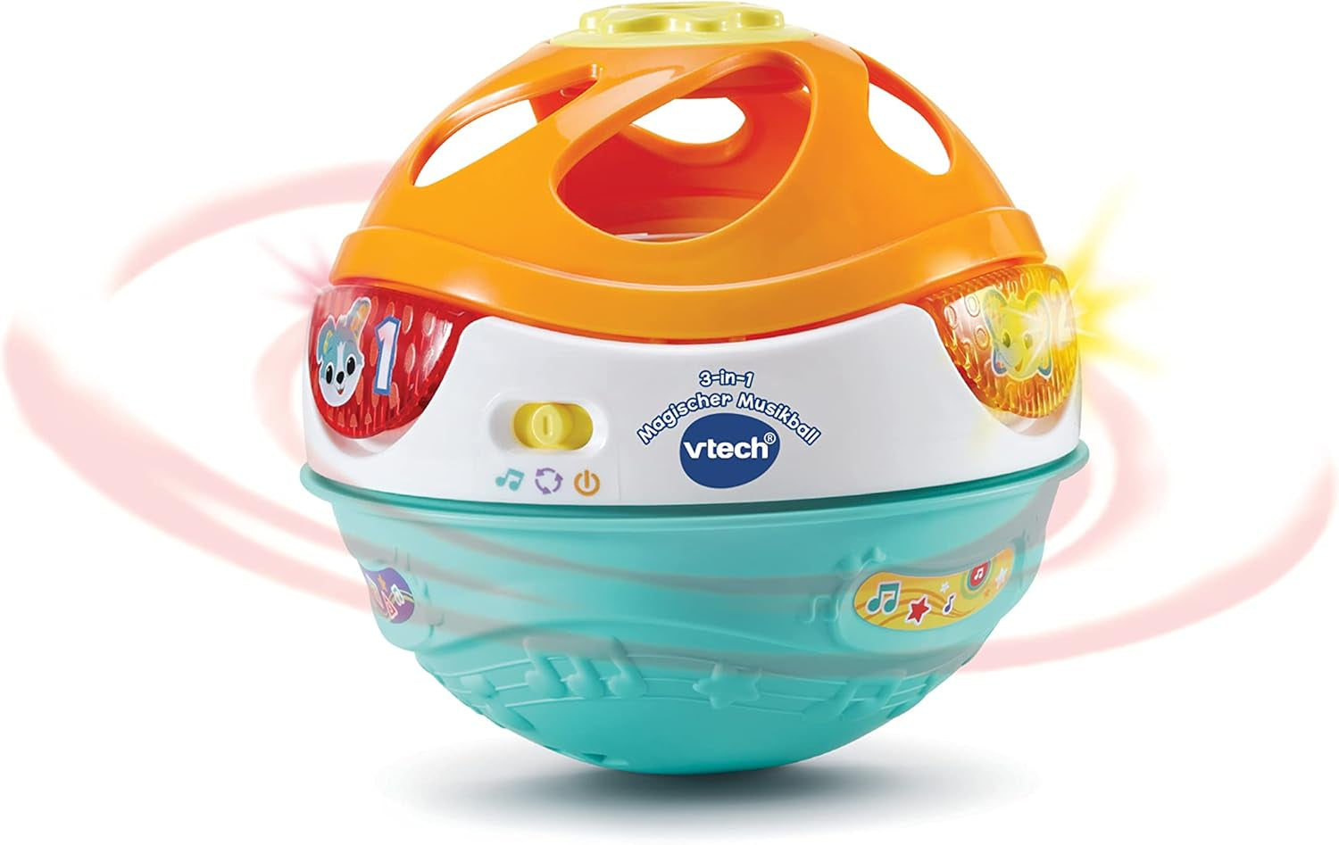 Vtech Baby 3-i-1 Magic Music Ball interaktiv självrörande musik som spelar leksak i 9-36 månader Barn Färgglada babyleksaker Naty Shop Singel