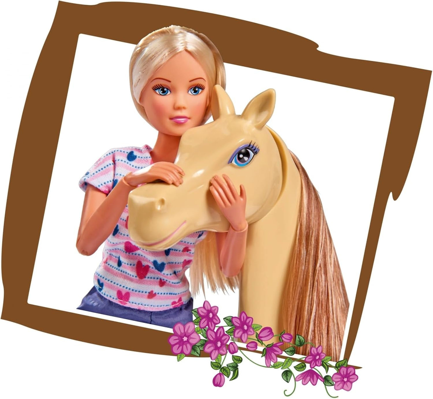 Simba 105730939 - Steffi Love Riding Tour, I riddräkt, Med 2 hästar, Helledad docka, Dress-up docka, 29cm, För barn från 3 år och uppåt Dolls Naty Shop
