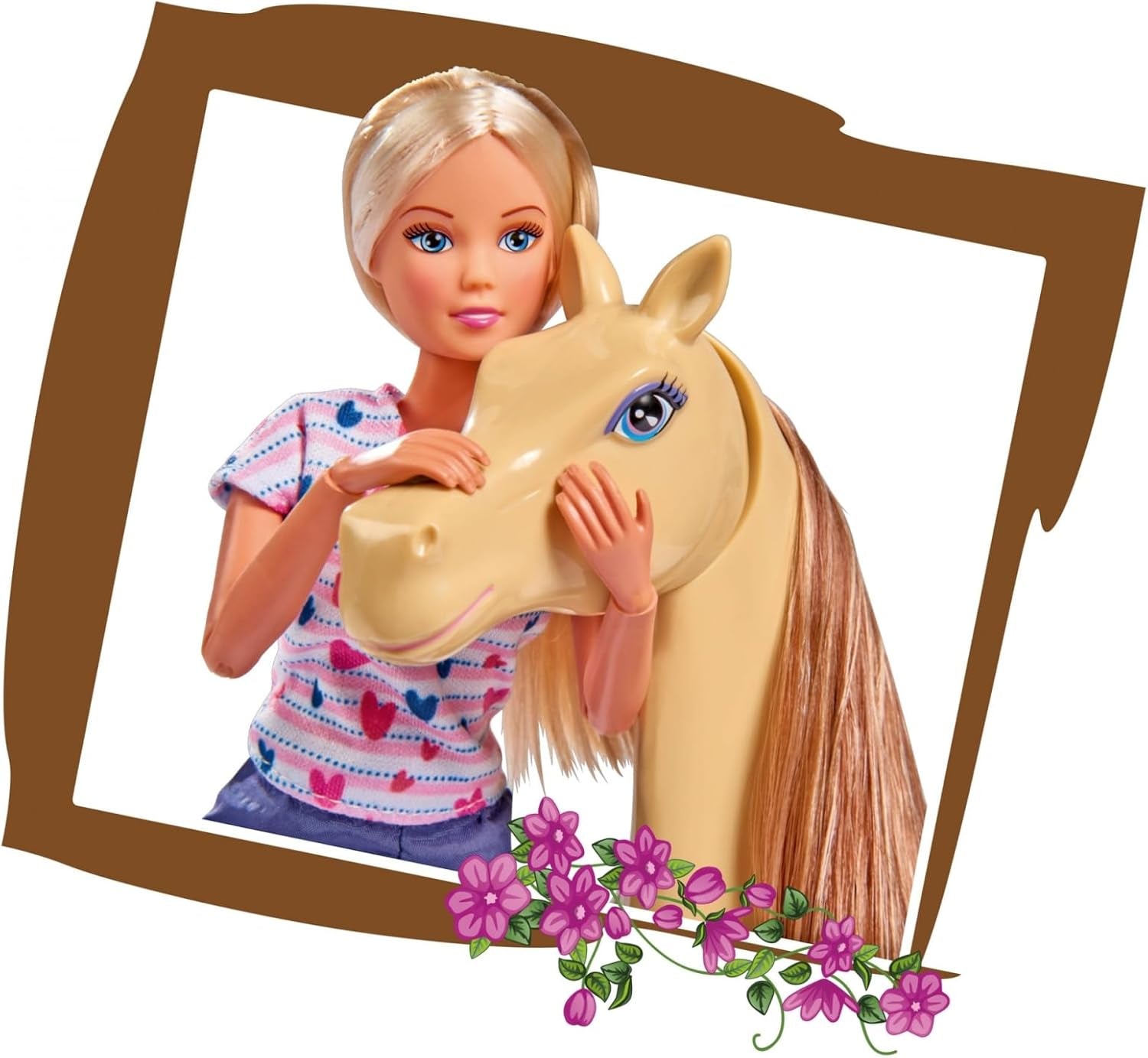 Simba 105730939 - Steffi Love Ridoutfit 2 hästar Helledad modedocka 29 cm för barn från 3 år