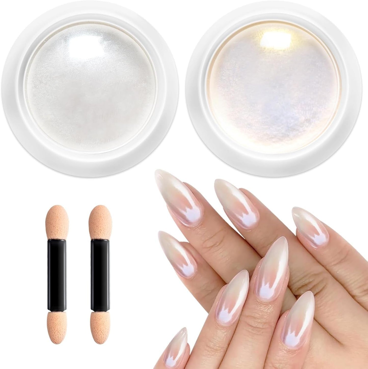 BISHENGYF Rose Gold Chrome Nail PowderNeue Upgrade Grosse Kapazitä Chrom PulverSuper-Spiegeleffekt Metall Mirror Chrome Powder – Neon Glassy Pearl Effect Glitter Nagelkunst Pulver Für DIY Salon
