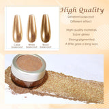 Chrome Nagel Pulver Spiegel Effekt Metallic Staub Holographische Glitter Glasierte Maniküre Dekoration Reflektierendes Pigment Für DIY Gel Polish Nail Art, Harz Handwork, Geschenke Für Gold