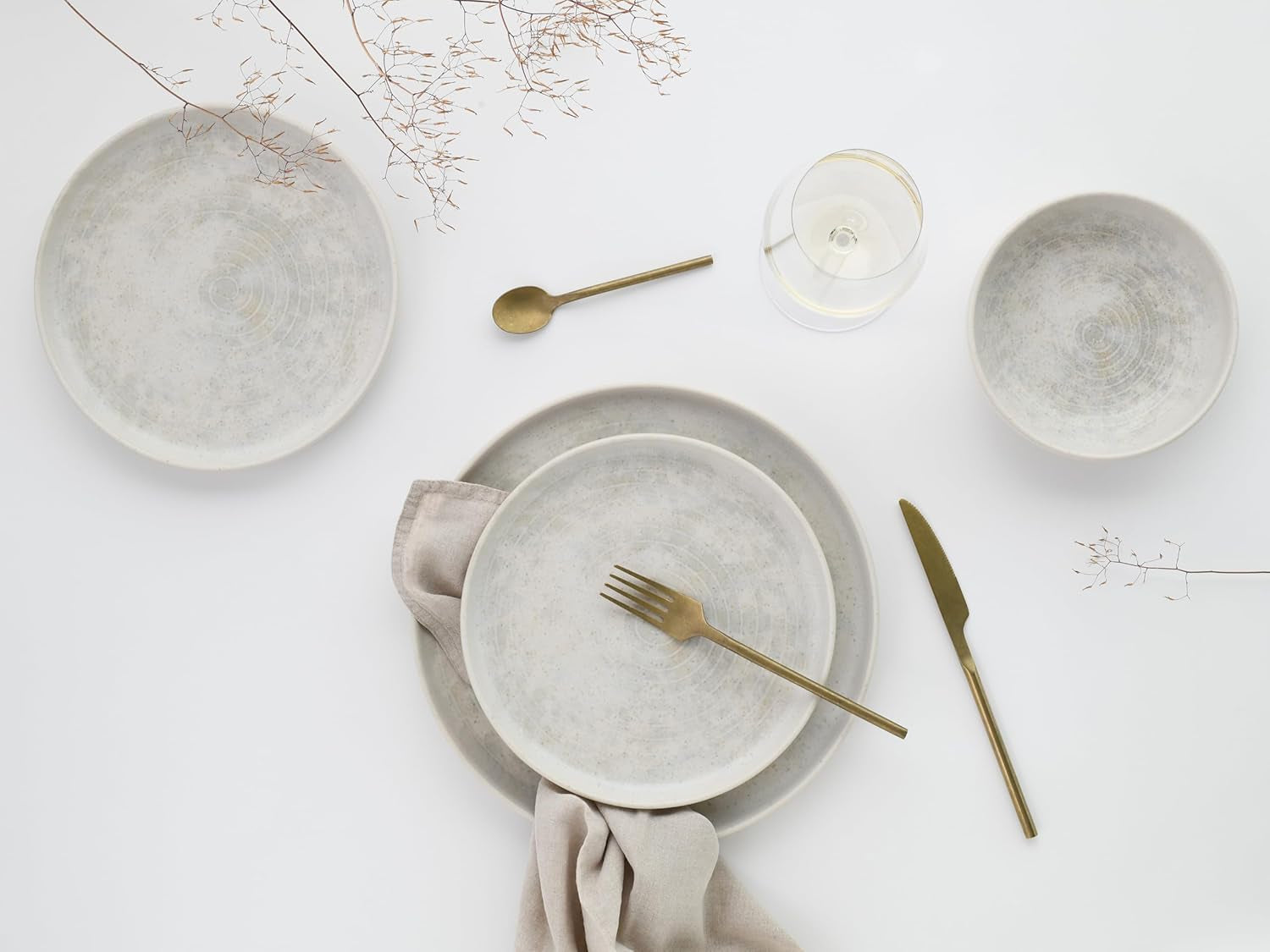 CreaTable, 23714, Uno Athena-serien, 12-delad servisset för 4, porslinstallrikar, diskmaskin och mikrovågssäker, tillverkad i Portugal