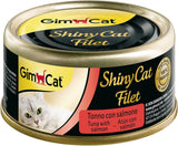 GimCat ShinyCat Filé - Vuxen kattmat med 100 % filé - Inget tillsatt socker, glutenfritt - Tonfisk med lax - 1 burk (1 x 70 g)