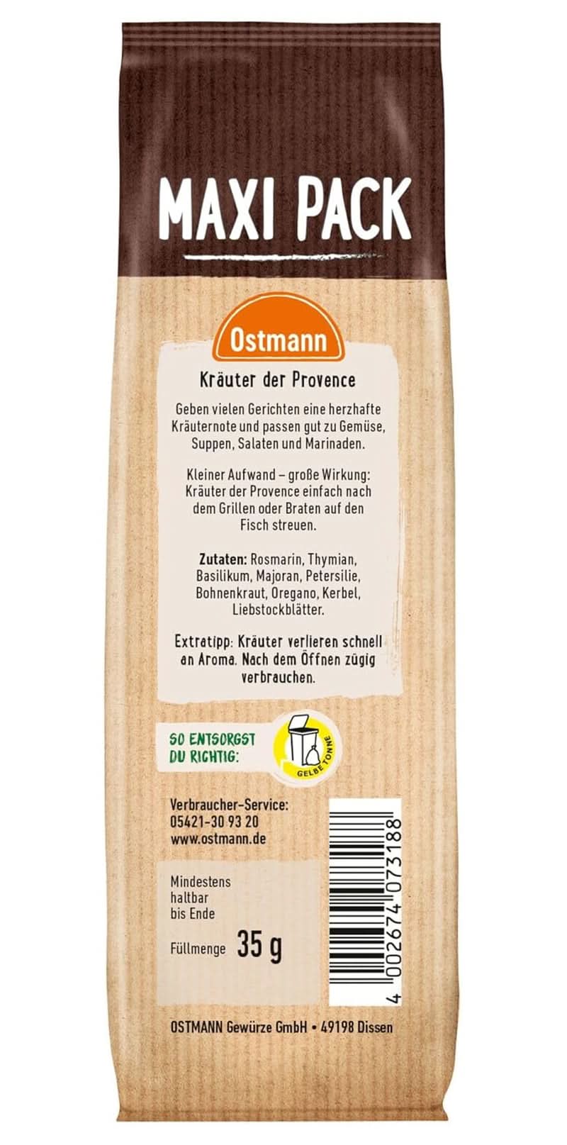 Ostmann, medelhavsörtblandning för grytor, pizza och pasta, 35 gram Naty Shop