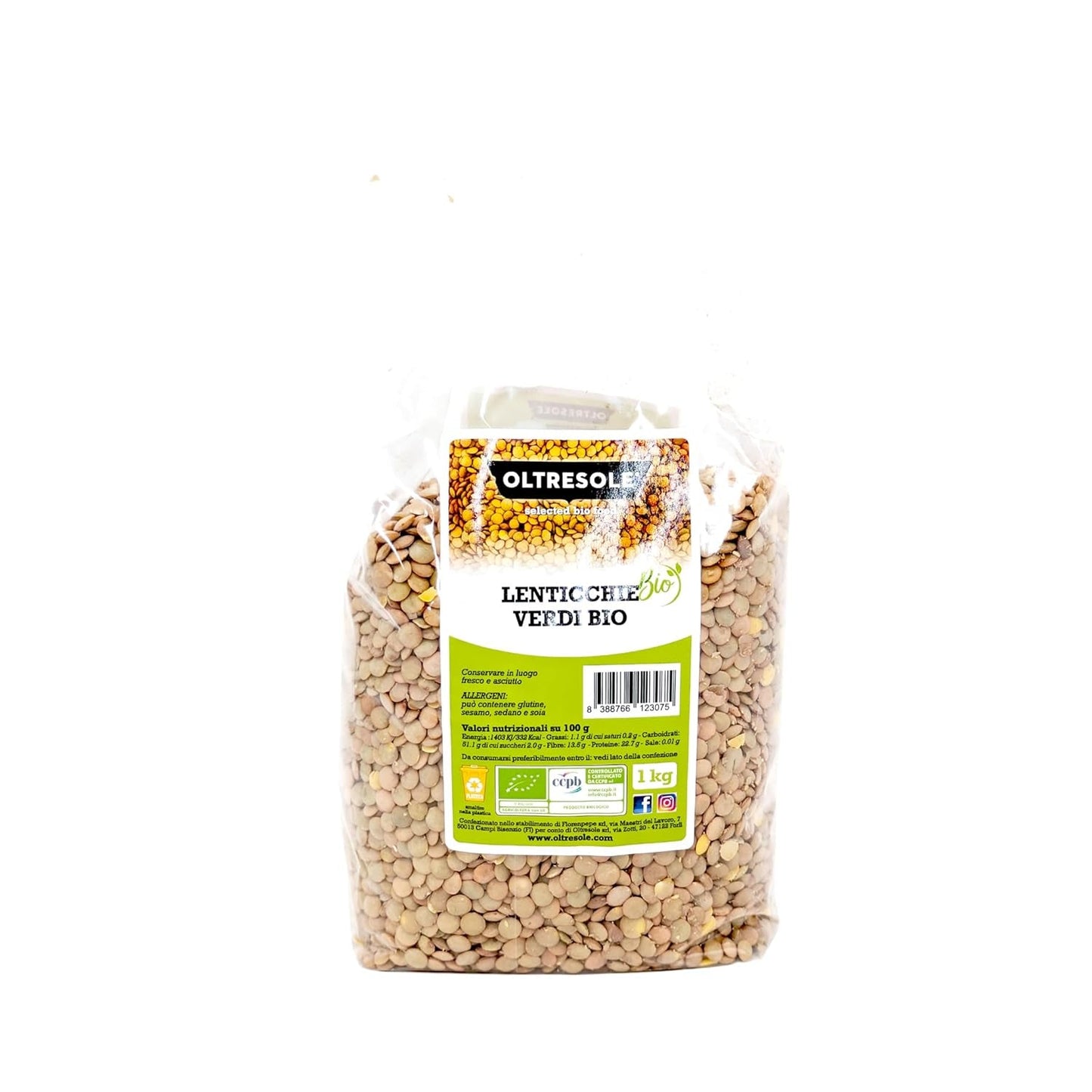 Ekologiska gröna linser 5 kg, hela ekologiska baljväxter, källa till protein och fibrer, rik på fibrer och mineraler, ekonomipaket