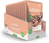 , Tunfisch mit Lachs in Gelee, komplettes Nassfutter für Katzen, im Beutel, 100% natürliche Inhaltsstoffe, tierversuchfrei, 12 x 85 g
