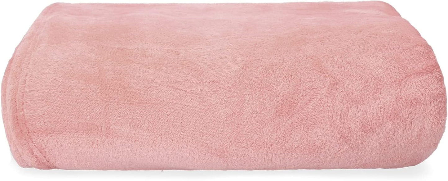 HOMLA Fluffig och varmröd fleecefilt - för soffa och säng Bekväm filt Sofffilt Vardagsrumsfilt - lättskött 150 X 200 cm Rosa Sängar och filtar Besuche den HOMLA-Store