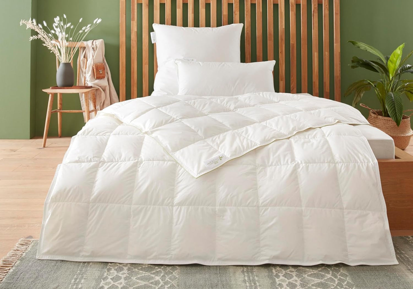 Badenia Trendline Eco varmt täcke med 90% dun och 10% fjäder klass I, 135 X 200 cm, vit, Oeko-Tex certifierad, tillverkad i enlighet med tysk kvalitetsstandard Täcken och täcken Naty Shop 135 X 200 Cm Lätt sommarfilt