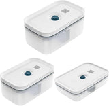 Zwilling Fresh & Save Vakuum Lunchbox Set / Kylskåpsförvaring, 3 st, Plast, Halvtransparent, La Mer Matförvaringslådor Naty Shop Standardtitel
