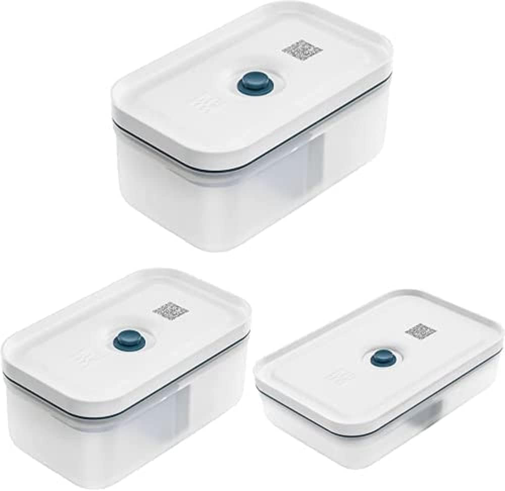Zwilling Fresh & Save Vakuum Lunchbox Set / Kylskåpsförvaring, 3 st, Plast, Halvtransparent, La Mer Matförvaringslådor Naty Shop Standardtitel