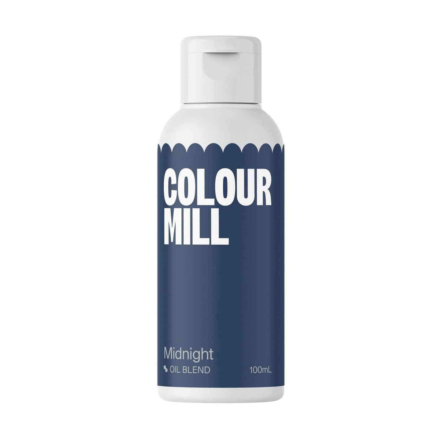 Livsmedelsfärg Färg Mill Oil Blend Midnight Oil - Livsmedelsfärg för choklad, fondant, muffins, kakor, bakning, makroner - Livsmedelsfärg för att dekorera tårtor - 100 ml