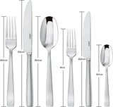 Sambonet 62512-83 platt monoblock bestickset, 36 delar, 18/10 rostfritt stål, diskmaskinssäker kök Naty Shop