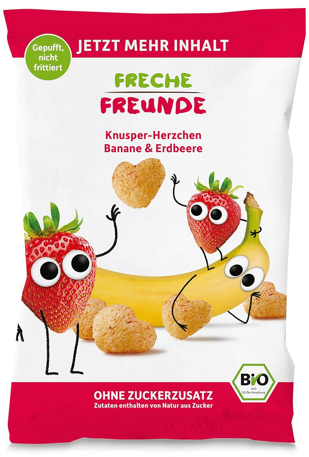 100 % jordgubbar ekologiska fruktchips Frystorkade jordgubbschips Paket med 12 (12 x 12 g) och Crispy Hearts Banan & Strawberry Organic Kids & Baby Snack (9 x 30 g) 270 g