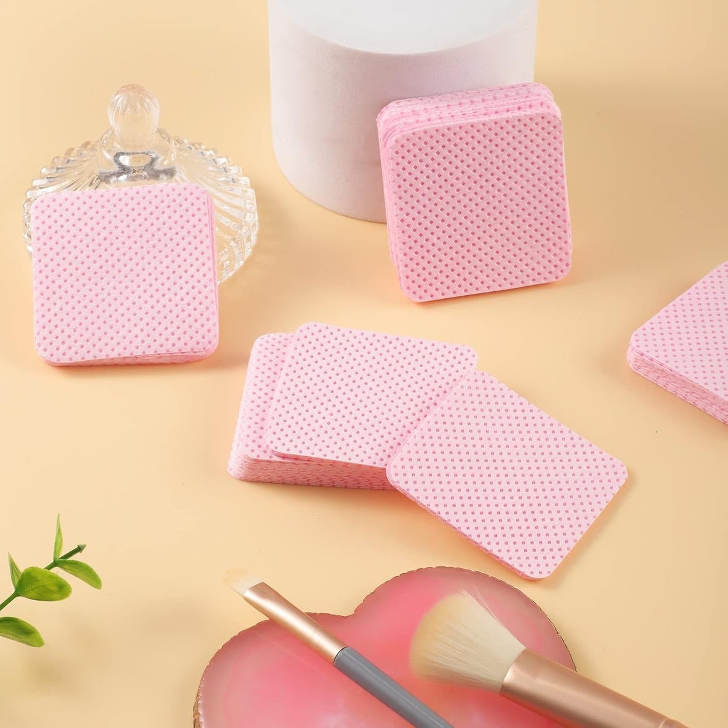 300 Stück Nagellackentferner Pads, Fusselfreie Nägel Wattepads Für Nägel Nagellackentferner Luddfria Nagelservetter Cleaner Gelnägel - Rosa