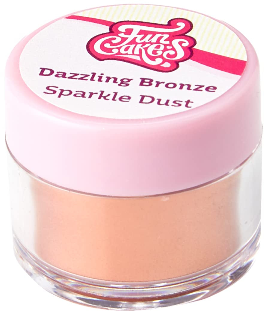 Funcakes Sparkle Dust Dazzling Bronze: Mousserande matfärgspulver för att dekorera tårtor, Halal-certifierat