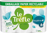 Le Trefoil Hygiene + Toalettpapper, 6 rullar, 4 styrkor (2-pack)