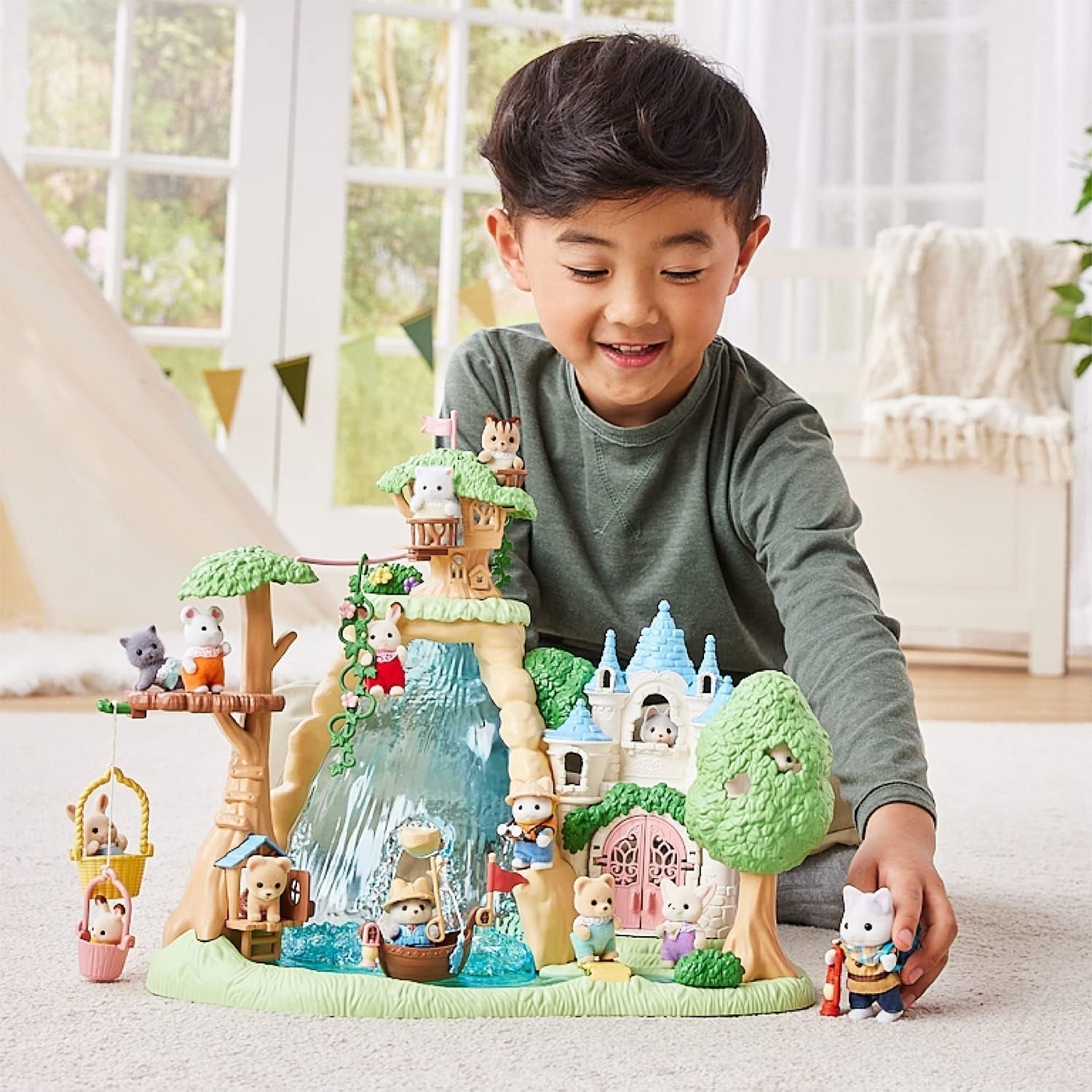 Sylvanian Families - 5763 Tvåfigurs äventyrsutforskarset Mjölkkatt Far Pojke Djurfigur Detaljerad leksak för 3 år gamla Naty Shop Dolls