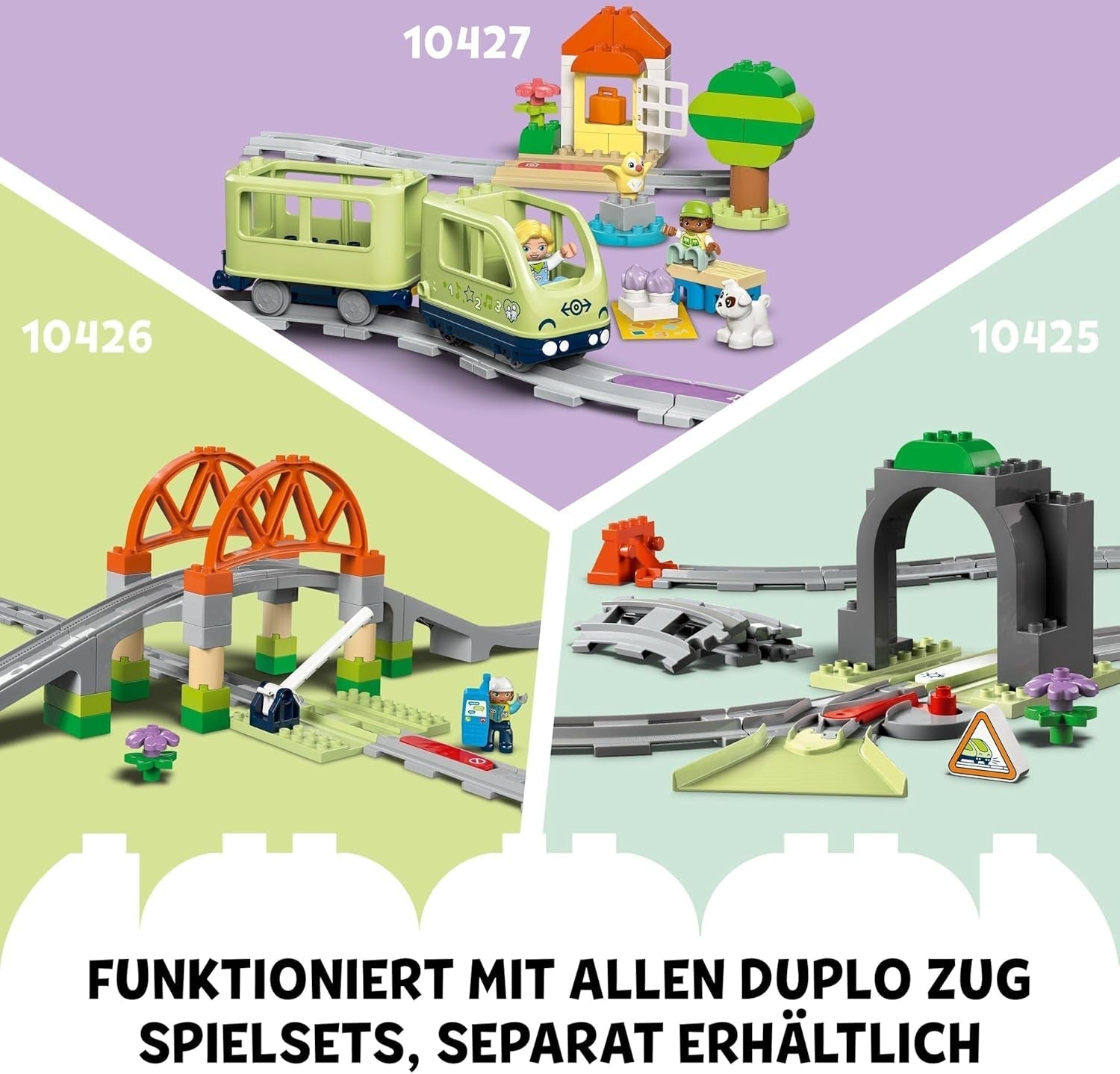 LEGO DUPLO Town Interactive Adventure Train, lekset med ljus och ljud för rollspel, låter 2-åringar bygga spår, förskolepedagogisk leksak 10427 Byggset Besuche den LEGO-Store