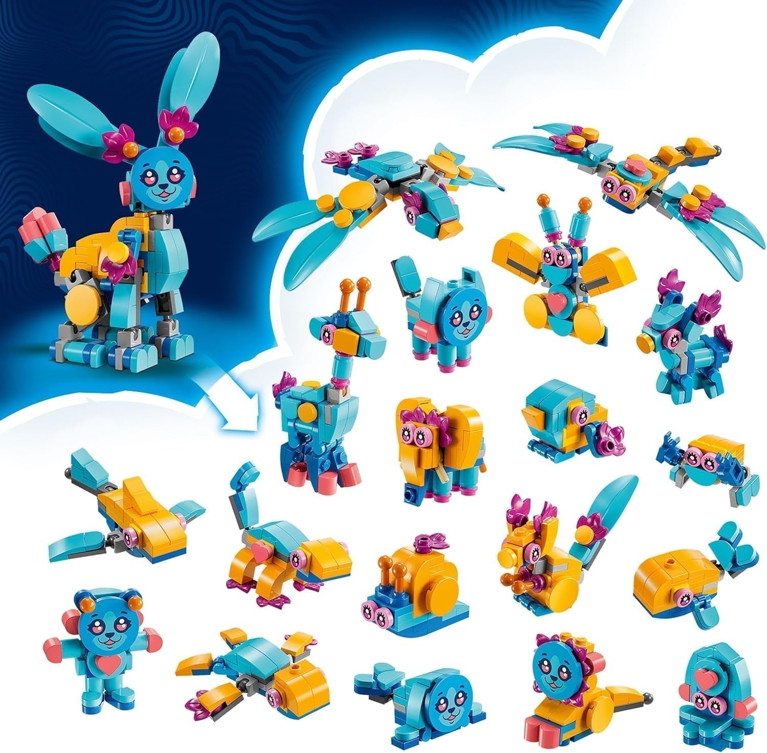 LEGO Dreamzzz Bunchus Creative Animal Adventures Barnleksakskanin 20-i-1 Fantasy-lekset med minifigur Izzie Present för flickor och pojkar 7 år gamla 71488 Byggset Besuche den LEGO-Store