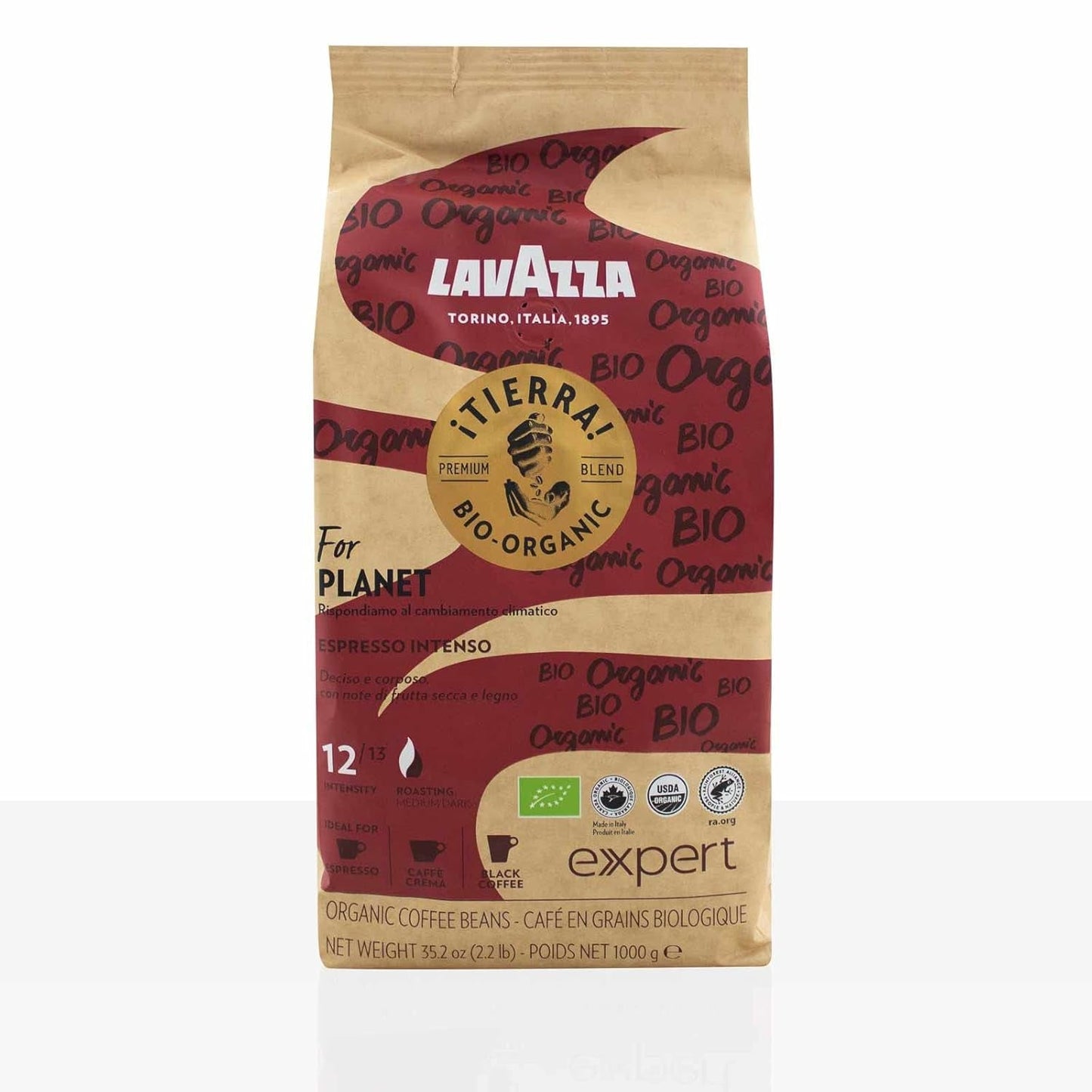 Lavazza Expert Tierra Intenso Espressokaffe 6 x 1 kg kaffebönor