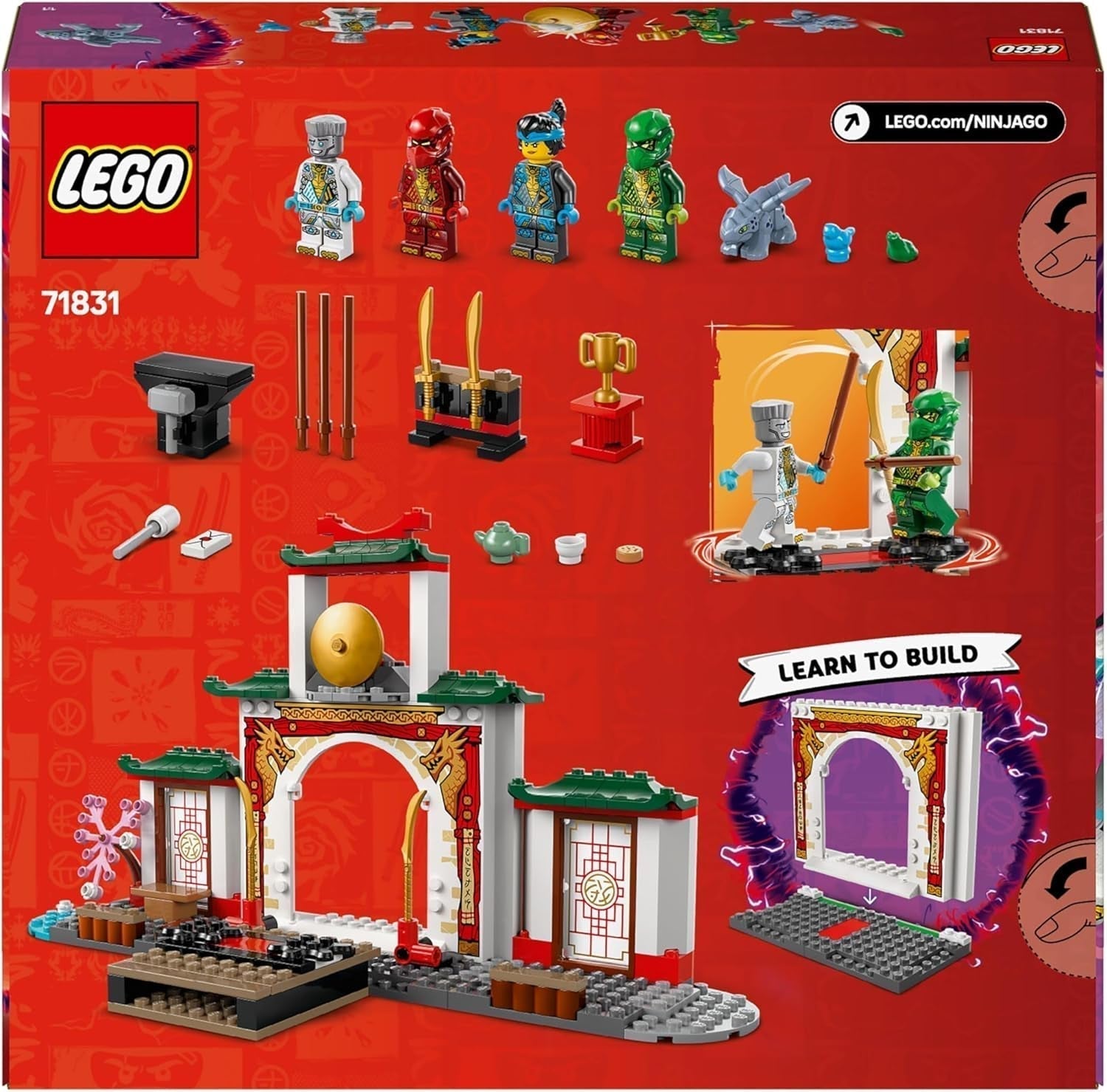 LEGO NINJAGO Spinjitzu Ninja Temple - Lekset med 4 minifigurer och 1 drakfigur - Byggset - Jul- eller födelsedagspresent för pojkar och flickor från 4 år 71831 Byggset Besuche den LEGO-Store
