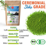 ORIGEENS BIO MATCHA CEREMONIELL GRADE "SHIKA" - Ekologiskt japanskt te från Shizuoka - Matcha Latte/Usucha - 30g påfyllningspåse - Ceremoniellt ekologiskt Matcha grönt tepulver