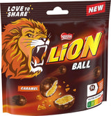 Förpackning Nestlé-bollar med mjölk, vit, Caramel Lion (3 x 130g)