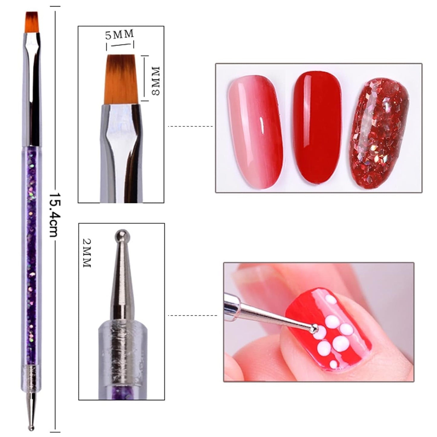 Nagel Art Fineliner Pinsel[5 Stück],Nagel Art Liner Pinsel,Professionel Detail Pinselet,Nagellack Pinsel,Für Nagel Art Design Painting Salon,Nageldesign Nagel Fußpflege