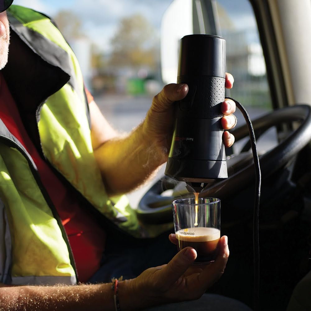 Handpresso - Handkaffebil 21010 | Espressomaskin med Senseo kapslar för lastbilar 24V | 24V lastbil espressomaskin, resekapsel espressomaskin | 24V lastbil espressomaskin för resor