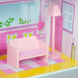 Olivia's Small World Giant Dollhouse, Stort trädockhus med möbler och tillbehör, 3-vånings dockhus för barn, dockhus för 12" dockor, 3 år + Naty Shop Dollhouses