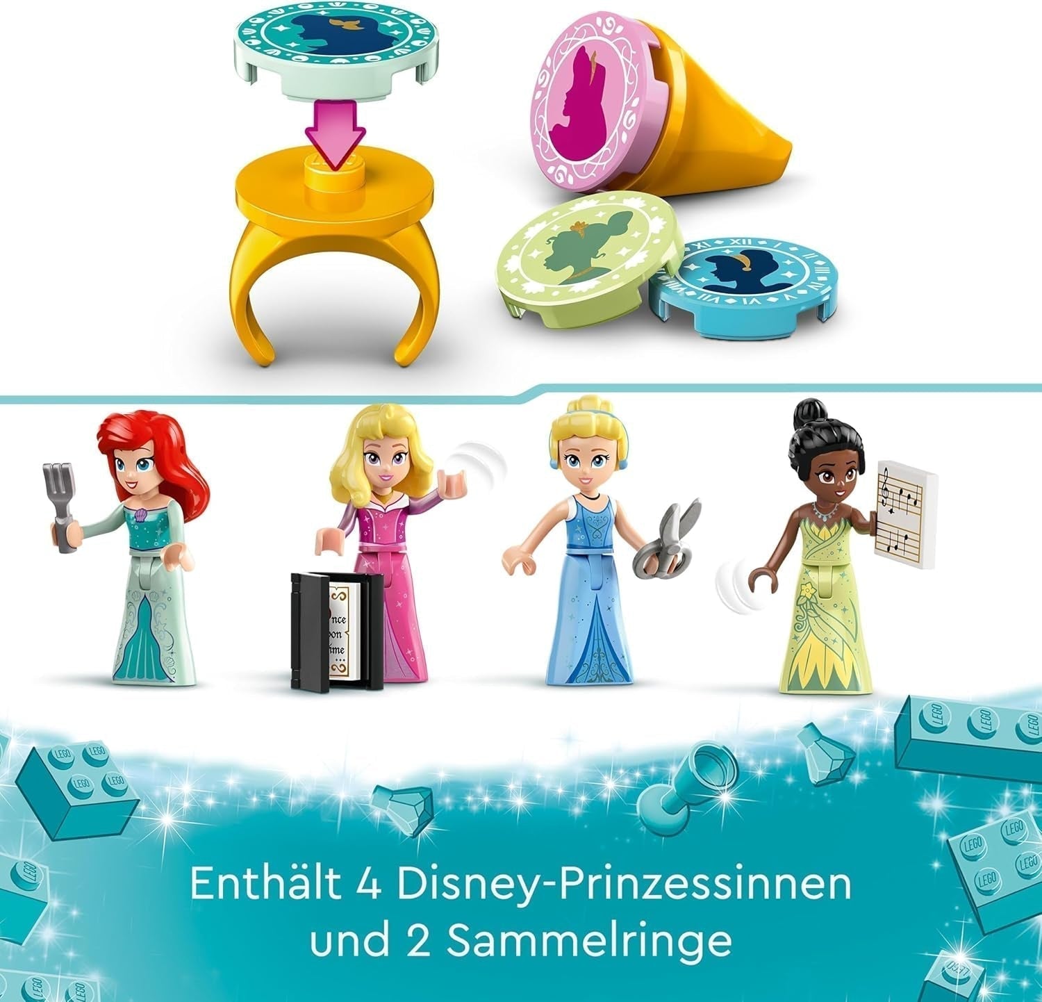 LEGO Disney Princess: Disney Princess Adventure Market, leksakshus med 4 dockor inklusive Askungen och Ariel, Lekset med skattkarta, present till flickor och pojkar från 6 år 43246 Byggset Besuche den LEGO-Store