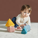 KALOO - Stimuli - 4 evolutionära former med ljud - Produkter för barn - Staplingslek - Hörsel- och greppförmåga - Från födseln, K227002 Babyleksaker Naty Shop