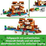 LEGO Minecraft The Frog House, leksakshus med figurer inklusive zombie, slem och drunknande man, plus tillbehör som leksaksbåt och arbetsbänk, present till pojkar och flickor från 8 år 21256 Byggset Besuche den LEGO-Store